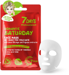 7DAYS Face Mask Romantic Saturday Get Ready For Your Date Blood Orange&Papaya (28g)