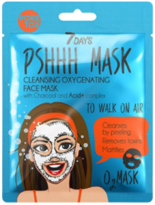 7DAYS Pshhh Mask Cleansing Oxygenating Face Mask To Walk On Air Charcoal&Acid+ Complex (25g)
