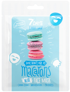 7DAYS Candy Shop Macarons Blue Face Mask Macarons&Blueberry (25g)