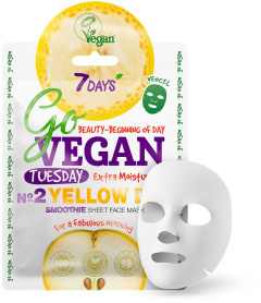 7DAYS Go Vegan Smoothie Sheet Face Mask Tuesday Yellow Day For Fabolous Morning (25g)
