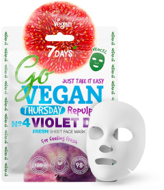 7DAYS Go Vegan Fresh Sheet Face Mask Thursday Violet Day For Feeling Fresh (25g)