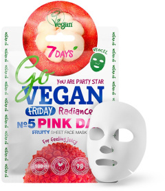 7DAYS Go Vegan Fruity Sheet Face Mask Friday Pink Day For Feeling Juicy (25g)